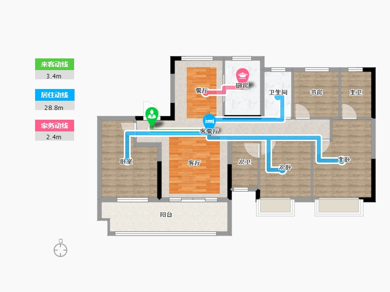 福建省-泉州市-悦公馆-114.40-户型库-动静线