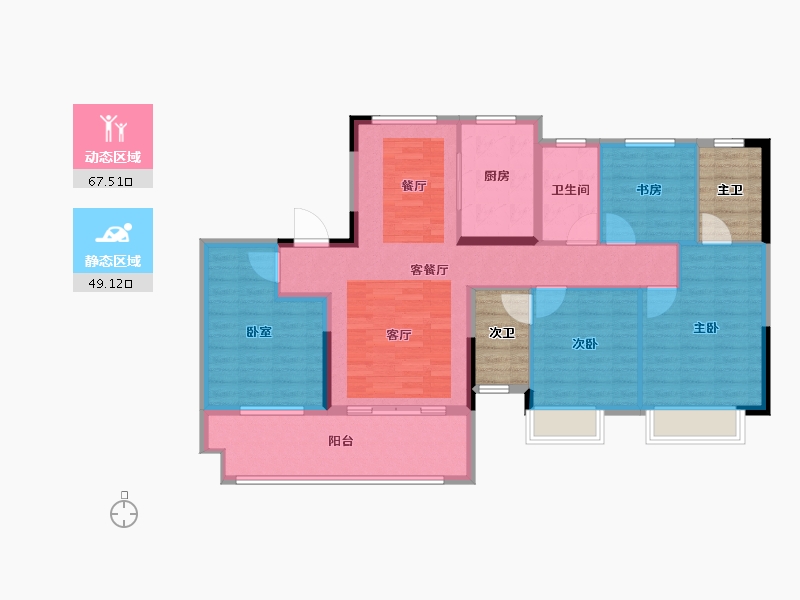 福建省-泉州市-悦公馆-114.40-户型库-动静分区