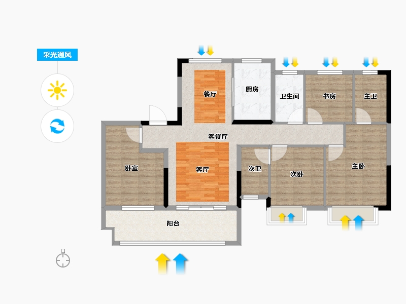 福建省-泉州市-悦公馆-114.40-户型库-采光通风