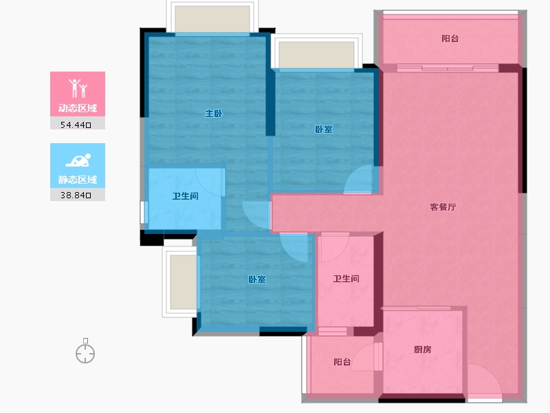 广东省-广州市-敏捷绿湖首府-83.57-户型库-动静分区