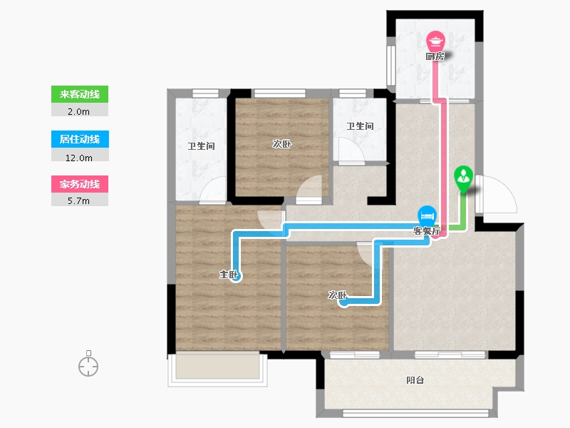 江苏省-常州市-光明光樾华庭-84.00-户型库-动静线