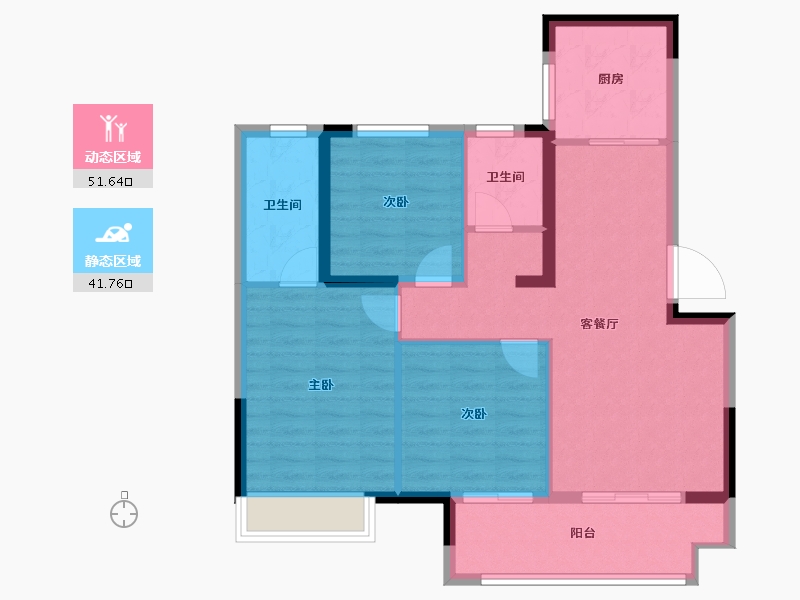 江苏省-常州市-光明光樾华庭-84.00-户型库-动静分区