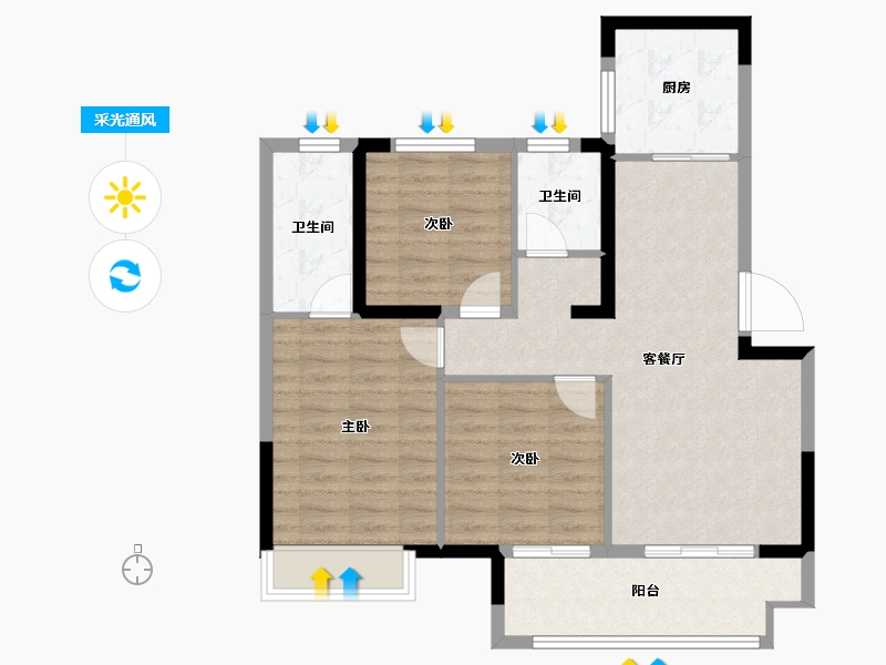 江苏省-常州市-光明光樾华庭-84.00-户型库-采光通风