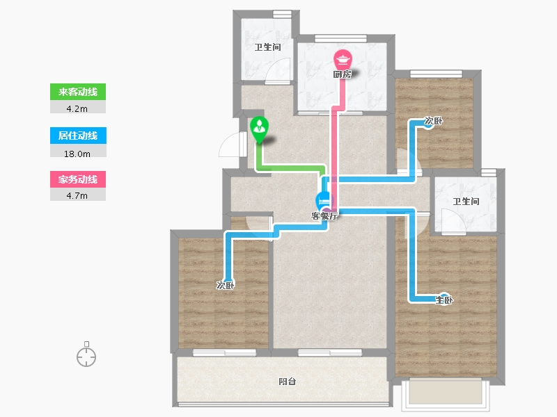 浙江省-宁波市-绿城·春熙月明-88.77-户型库-动静线