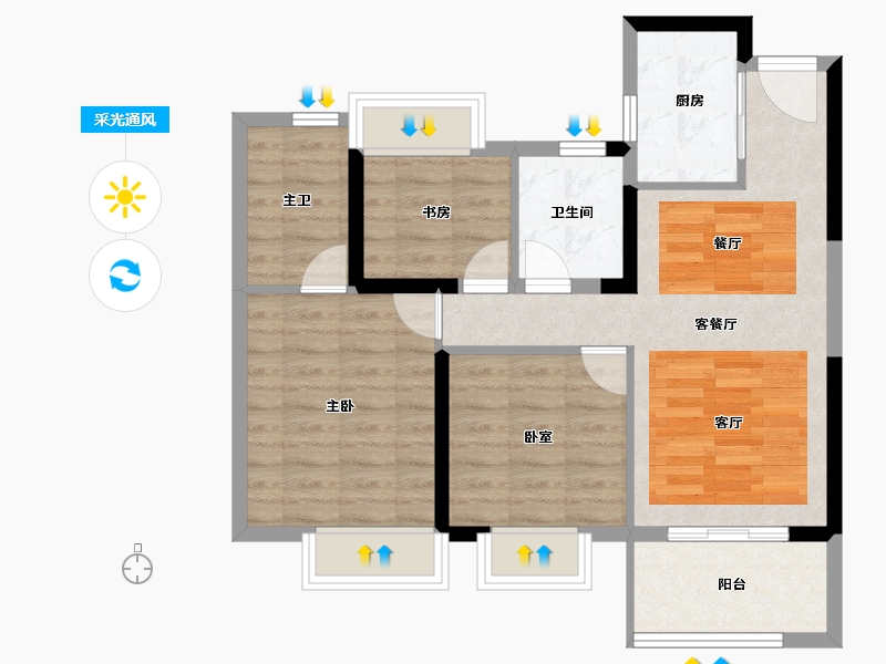 福建省-泉州市-悦公馆-72.21-户型库-采光通风