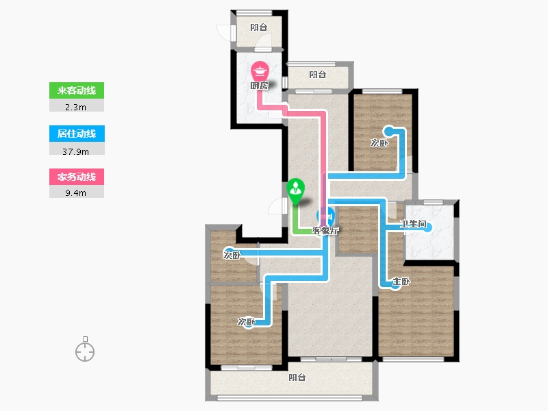 浙江省-宁波市-融创江滨之城-126.26-户型库-动静线