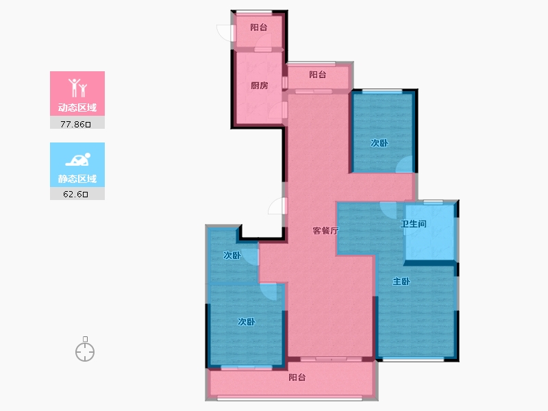 浙江省-宁波市-融创江滨之城-126.26-户型库-动静分区