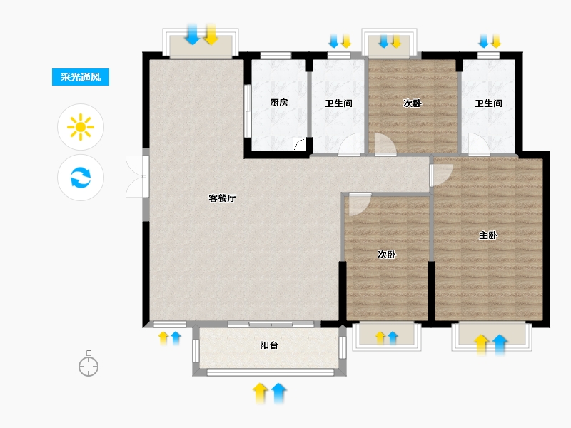 江西省-九江市-联泰万泰城-129.00-户型库-采光通风