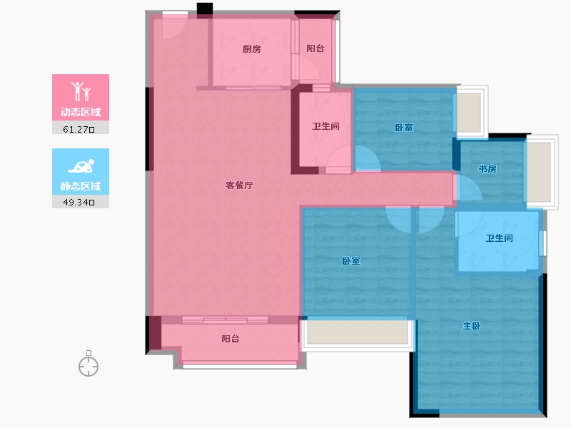 广东省-广州市-嘉霖聚和尊悦台-99.38-户型库-动静分区