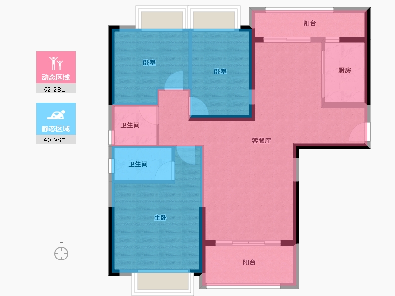 广东省-广州市-敏捷绿湖首府-92.67-户型库-动静分区