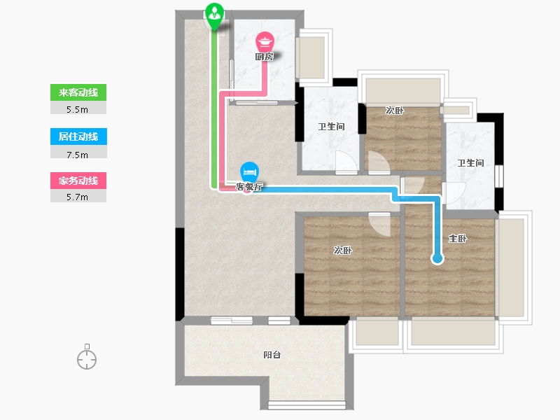 广东省-广州市-卓越招商臻珑府-70.00-户型库-动静线