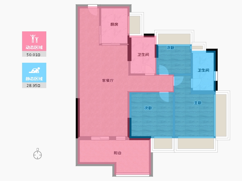 广东省-广州市-卓越招商臻珑府-70.00-户型库-动静分区