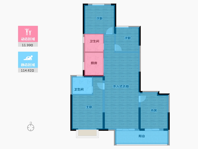 浙江省-宁波市-融创江滨之城-114.78-户型库-动静分区