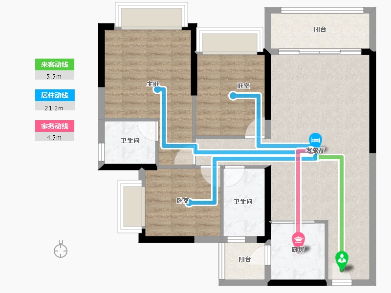 广东省-广州市-敏捷绿湖首府-86.47-户型库-动静线