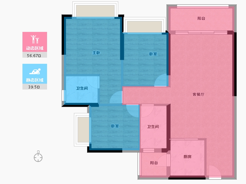 广东省-广州市-敏捷绿湖首府-86.47-户型库-动静分区