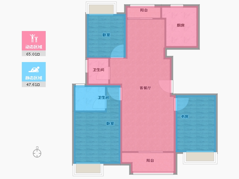 上海-上海市-陆家嘴·滴水涟岸-101.61-户型库-动静分区