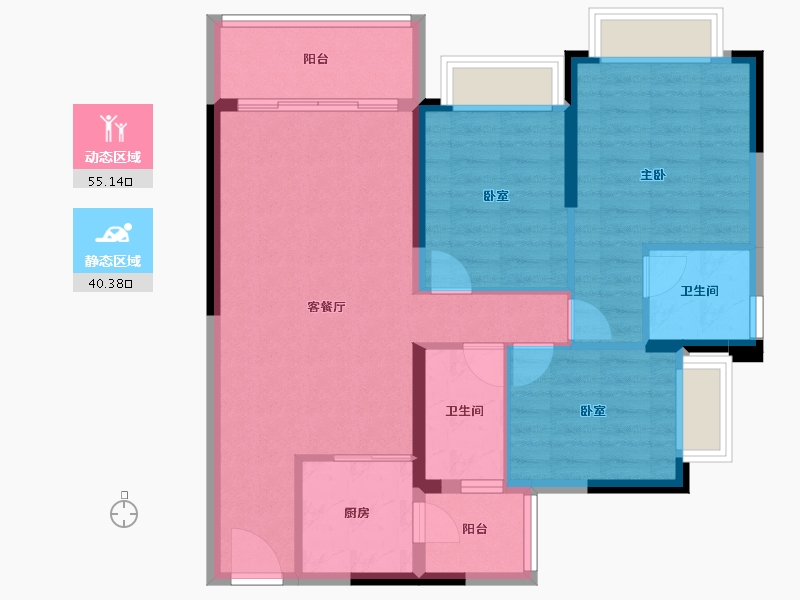 广东省-广州市-敏捷绿湖首府-85.71-户型库-动静分区