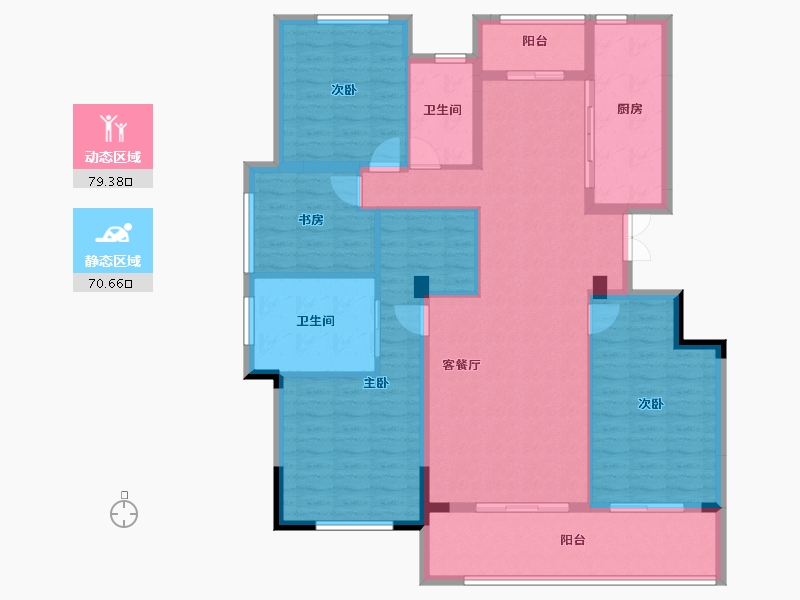 江苏省-常州市-绿城江南里-136.01-户型库-动静分区