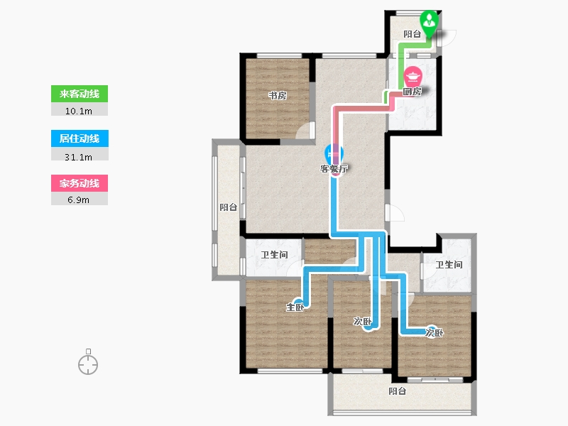 浙江省-宁波市-融创江滨之城-135.34-户型库-动静线