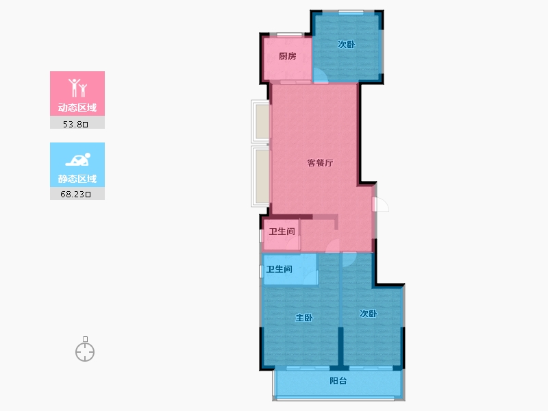 浙江省-宁波市-融创江滨之城-110.77-户型库-动静分区