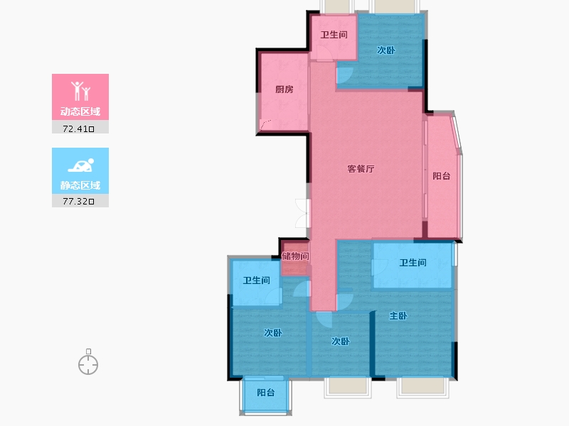 浙江省-杭州市-奋起-150.00-户型库-动静分区