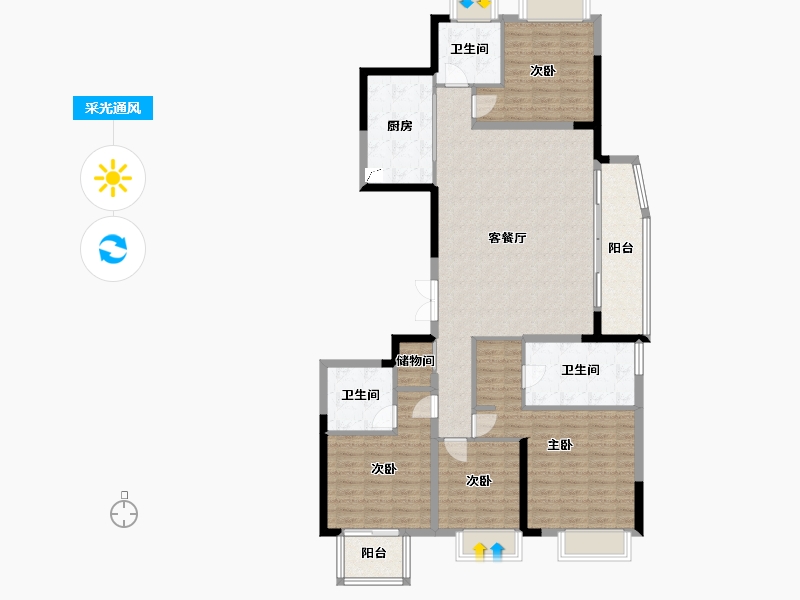 浙江省-杭州市-奋起-150.00-户型库-采光通风