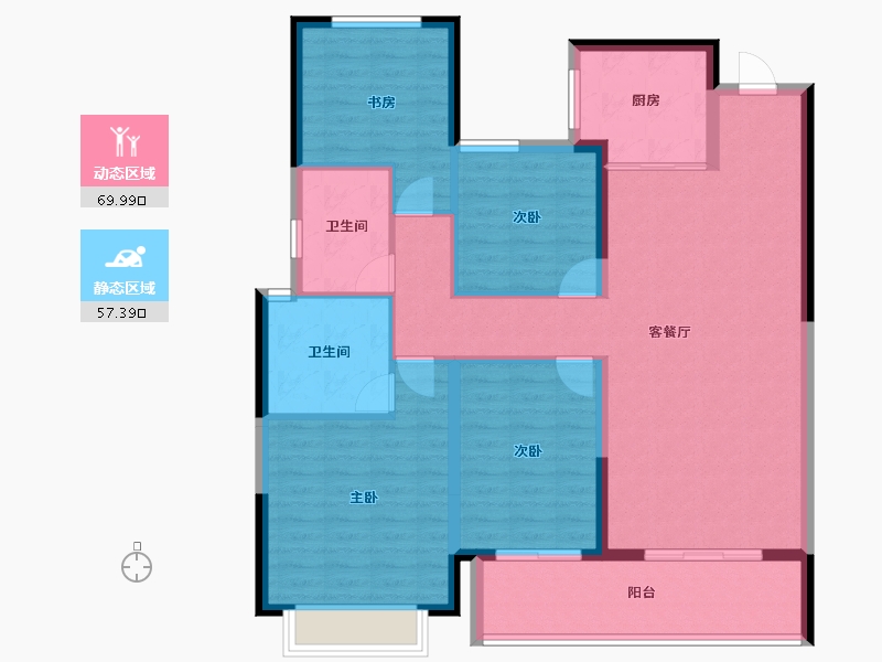 浙江省-宁波市-融创江滨之城-115.22-户型库-动静分区