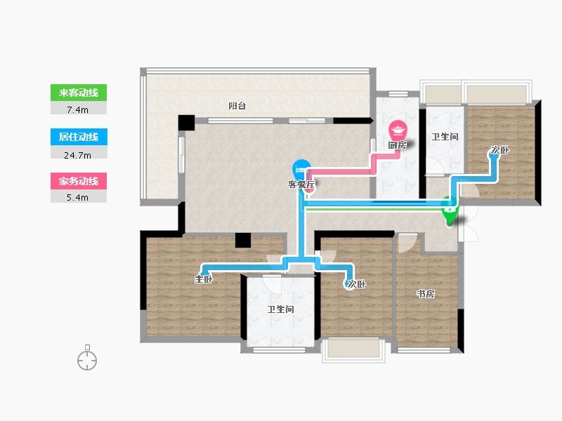 广东省-广州市-广州大学城智慧谷·12光年-146.06-户型库-动静线