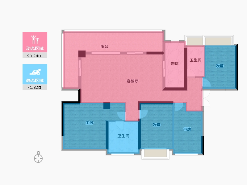 广东省-广州市-广州大学城智慧谷·12光年-146.06-户型库-动静分区