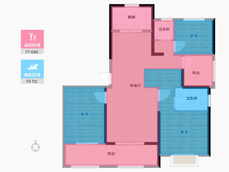 江苏省-常州市-常发珑玥-120.65-户型库-动静分区