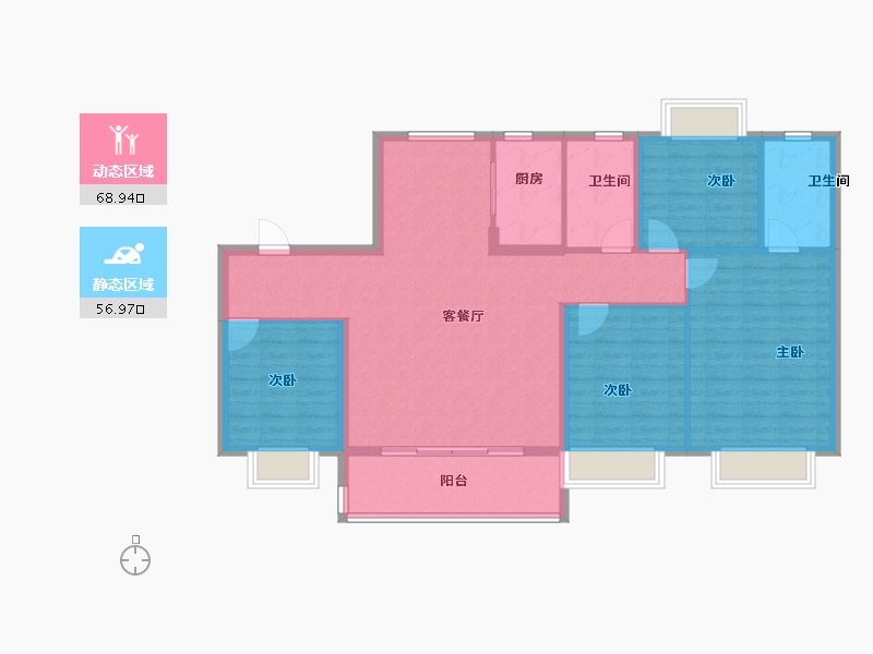 江苏省-常州市-龙控绿地公园道-114.36-户型库-动静分区