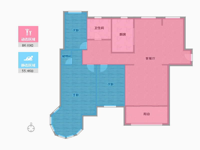 江苏省-南通市-中南世纪花城-160.00-户型库-动静分区