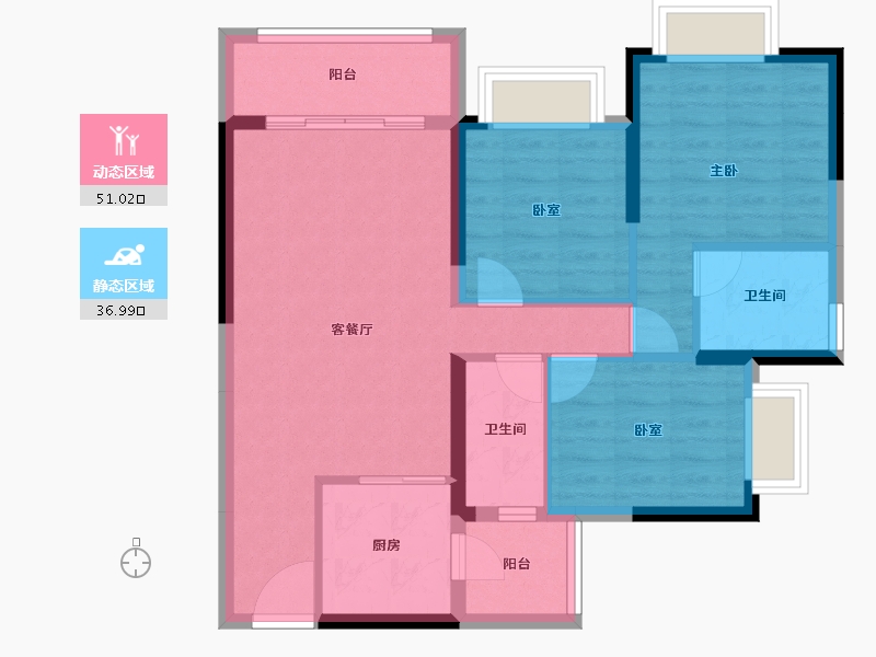 广东省-广州市-敏捷绿湖首府-78.47-户型库-动静分区