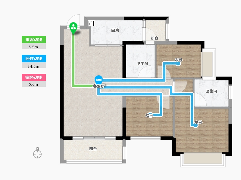 湖南省-长沙市-长沙恒大清澜苑-93.61-户型库-动静线