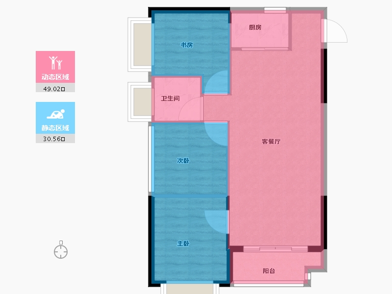 广西壮族自治区-南宁市-振宁星光广场-72.80-户型库-动静分区