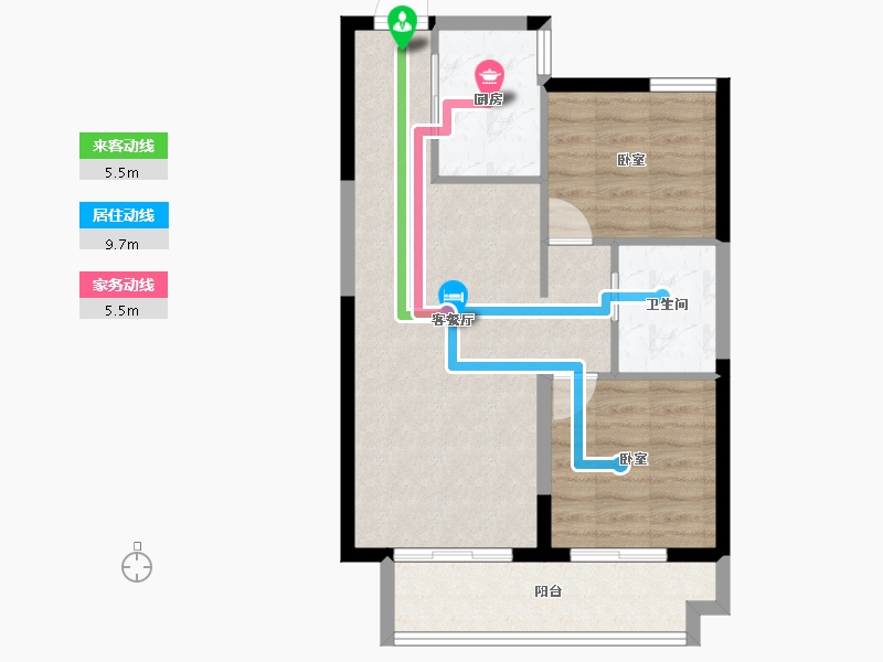 山西省-晋中市-电建地产·晋中洺悦宸苑-62.17-户型库-动静线