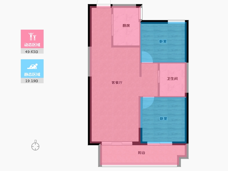 山西省-晋中市-电建地产·晋中洺悦宸苑-62.17-户型库-动静分区