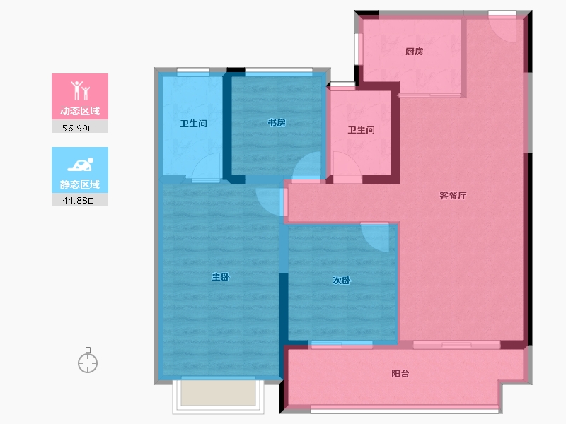 江苏省-常州市-新城牡丹公园世纪-91.31-户型库-动静分区