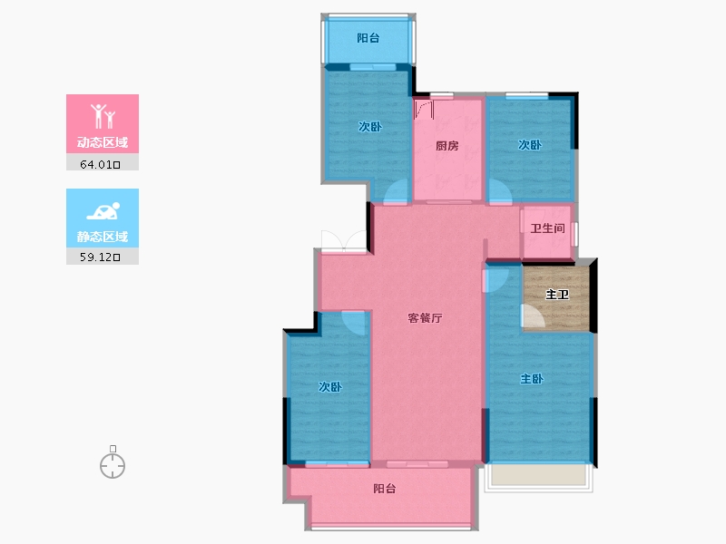 河南省-郑州市-美盛中华城-115.79-户型库-动静分区