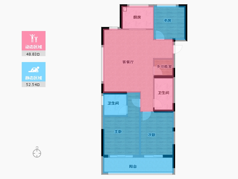 浙江省-宁波市-绿城金茂·春澜璟园-91.50-户型库-动静分区