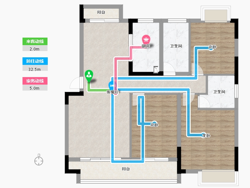 江西省-南昌市-恒茂未来都会-102.40-户型库-动静线