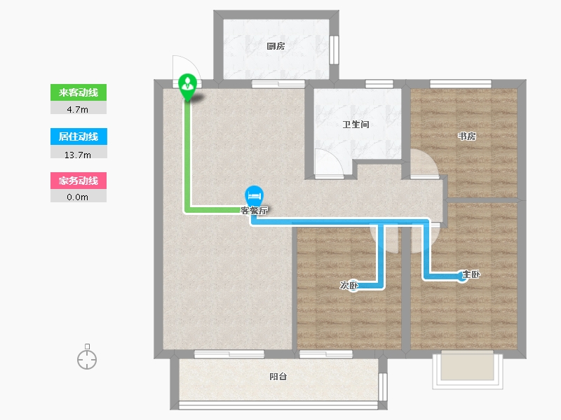 湖北省-武汉市-武汉城建恒瑞集团欣园-79.88-户型库-动静线