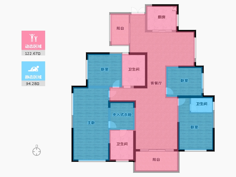 湖南省-长沙市-湘江壹号-196.70-户型库-动静分区