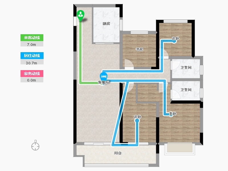 江苏省-常州市-新城牡丹公园世纪-111.05-户型库-动静线