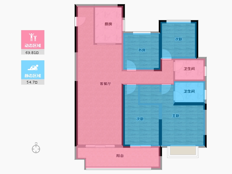 江苏省-常州市-新城牡丹公园世纪-111.05-户型库-动静分区