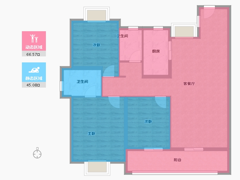 湖北省-武汉市-招商·武汉城建未来中心-100.67-户型库-动静分区