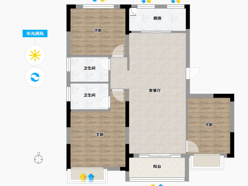 江西省-南昌市-恒茂未来都会-92.80-户型库-采光通风