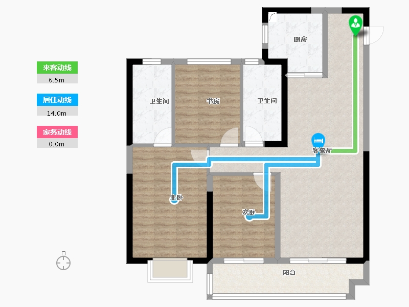 浙江省-宁波市-红星江月府-97.62-户型库-动静线