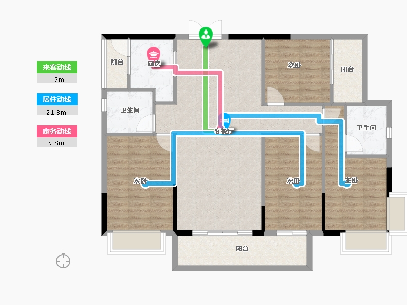 广西壮族自治区-南宁市-振宁星光广场-111.35-户型库-动静线