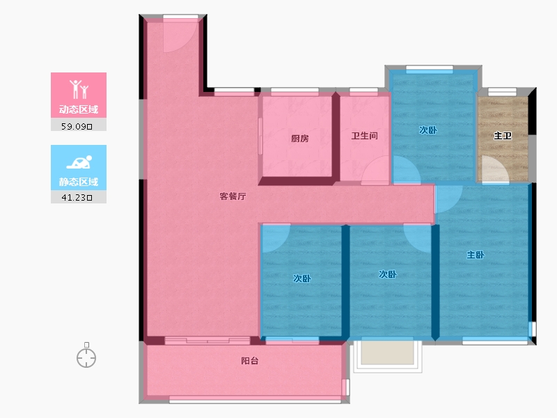 福建省-泉州市-石狮建发和鸣-94.40-户型库-动静分区